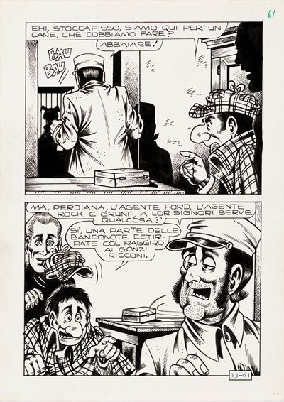 Alan Ford - Lo Spennagrulli, matita e china su cartoncino