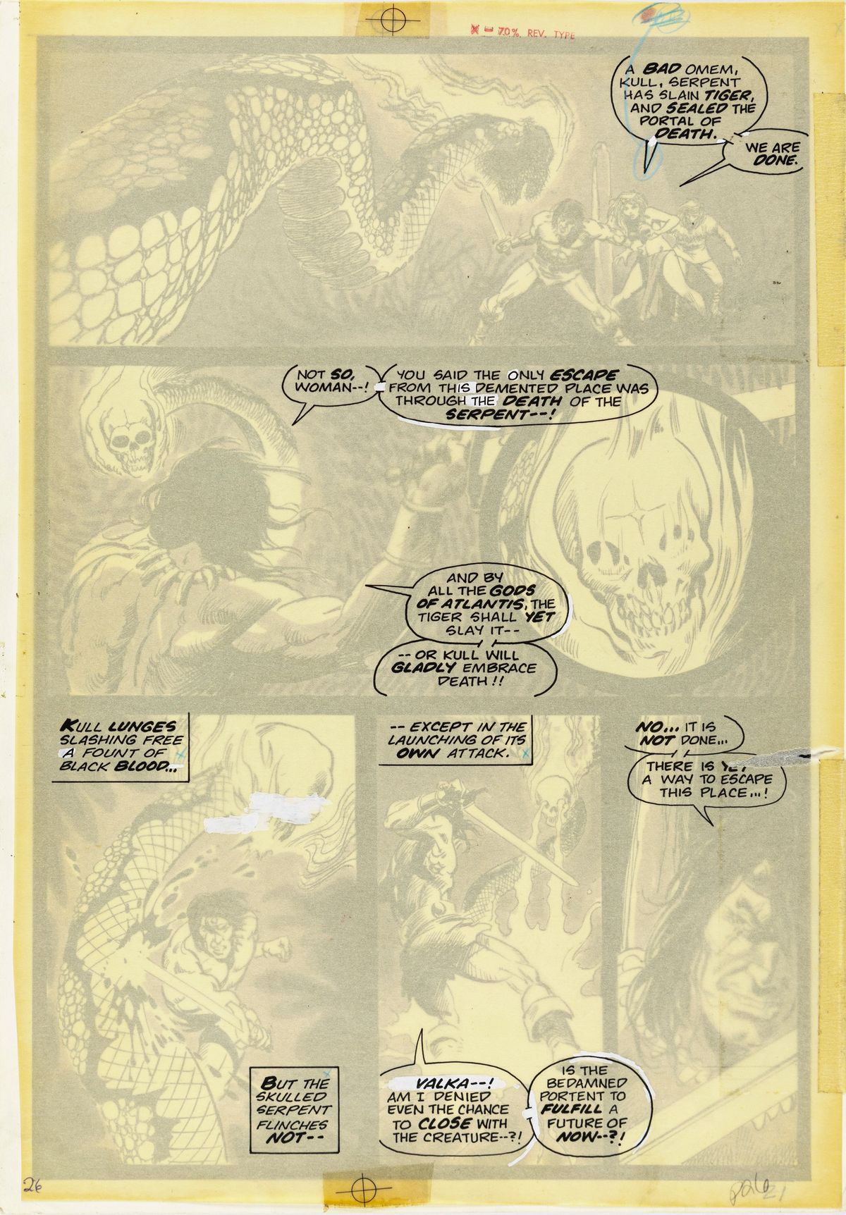 Vicente Alcázar - Kull and the Barbarians - The Omen in the Skull, matita, china e pennarello su ...