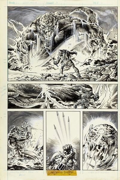 Rampaging Hulk - And There Shall Come Death!, pastello, china e acquerello su cartoncino Marvel
