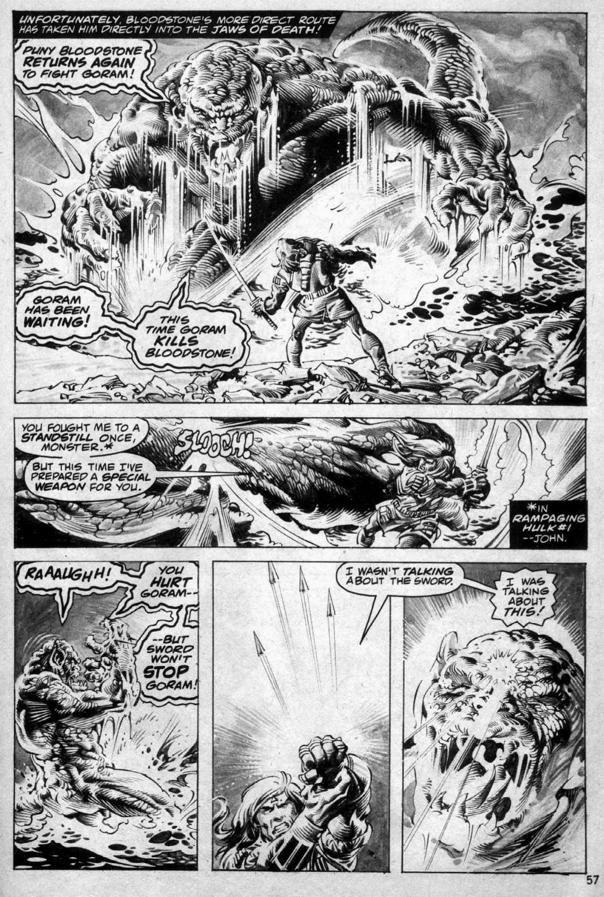 Sal Buscema - Rampaging Hulk - And There Shall Come Death!, pastello, china e acquerello su carto...