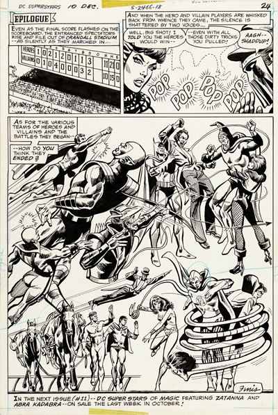 DC Super-Stars - The Great Super-Star Game, matita e china su cartoncino