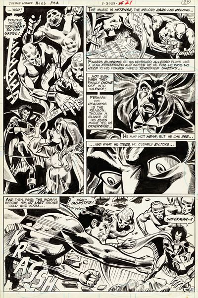 Justice League of America - Concert of the Damned, matita e china su cartoncino DC