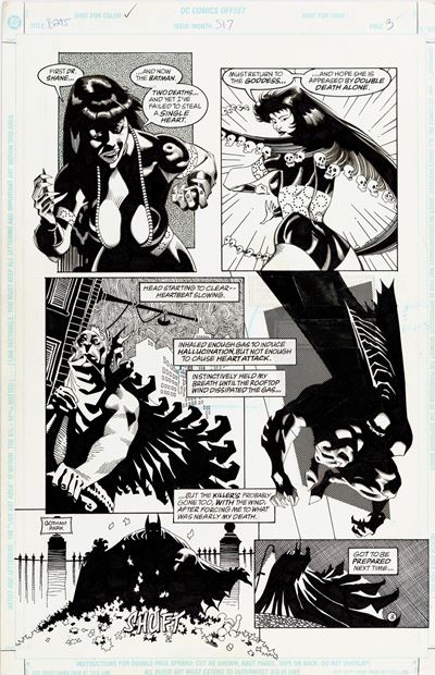 Batman - Sleeper: Darkness in the Dream Chamber, matita, china e retino su cartoncino