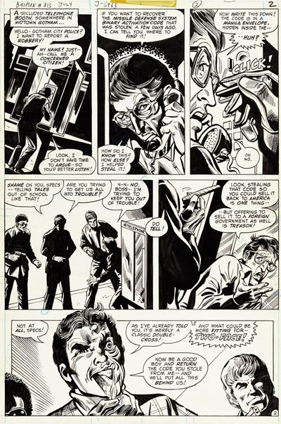Batman - Two for the Money!, matita e china su cartoncino DC, 27 x 40 cm, 1979
