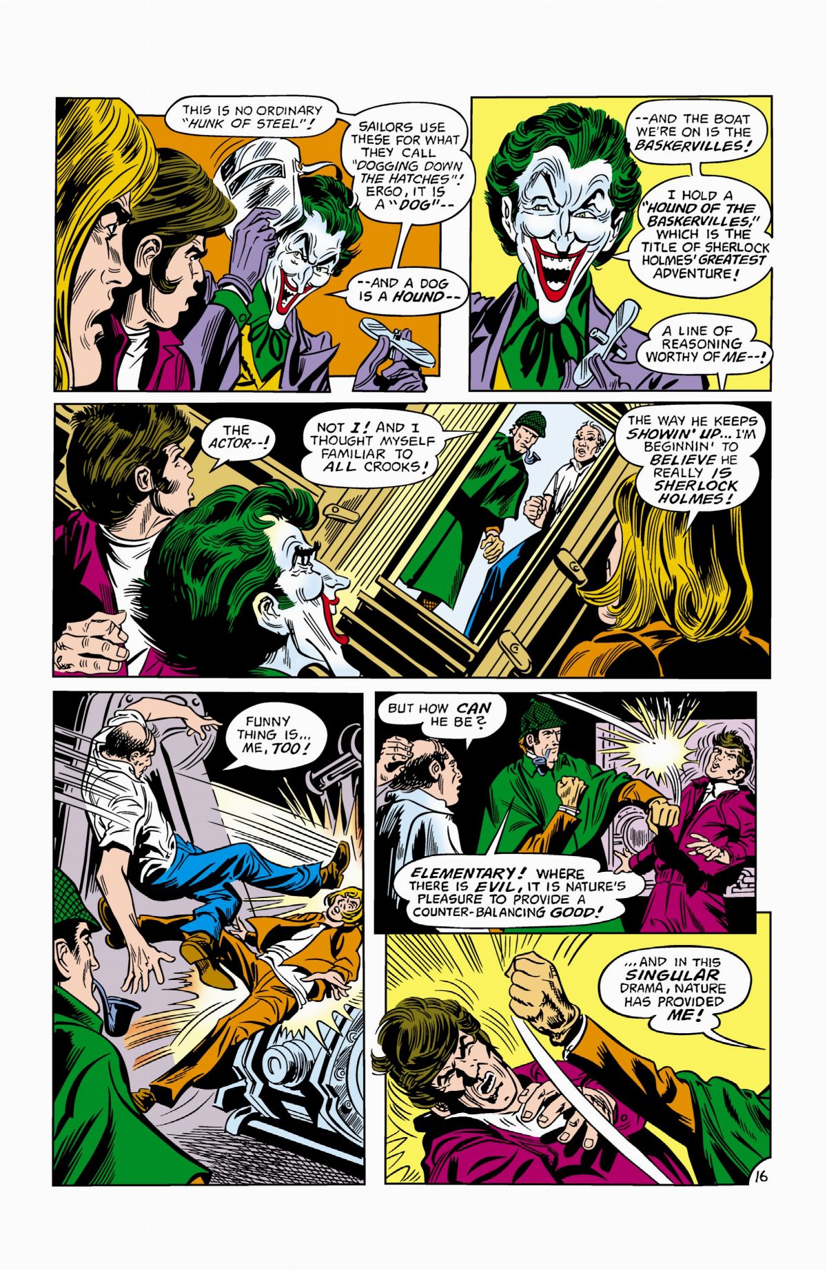 Irv Novick - The Joker - Sherlock Stalks the Joker!, matita e china su cartoncino