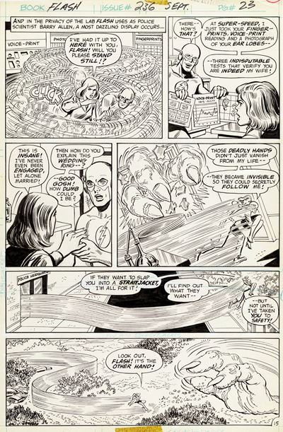 The Flash - Nowhere On The Face Of The Earth!, matita e china su cartoncino, 1975