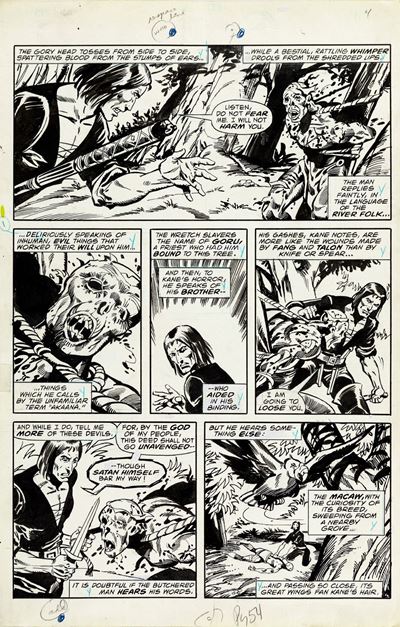 Solomon Kane - Wings in the Night, matita e china su cartoncino Marvel