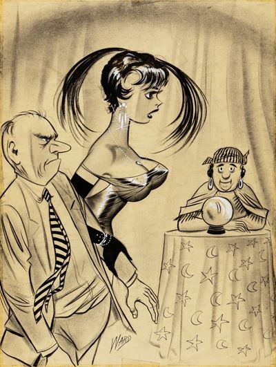 Laugh Digest - I want you to read my male! (1964) Matita, china e biacca su carta