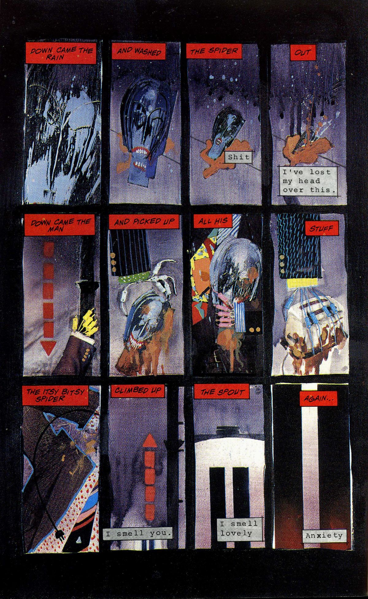 Bill Sienkiewicz - Stray Toasters, tecnica mista su cartoncino, 33 x 51 cm, 1988