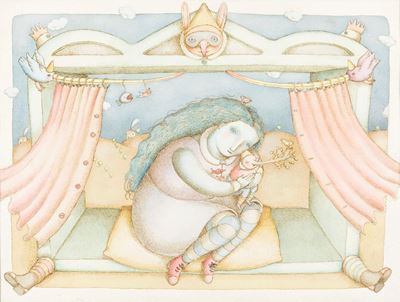 Il teatrino di Pinocchio, tempera su cartoncino