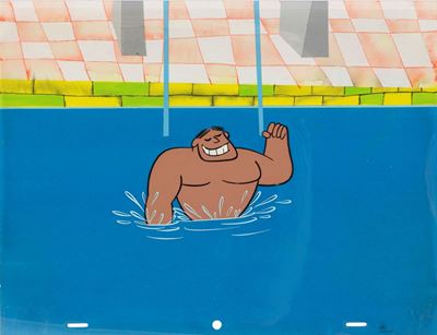 Bruno Bozzetto, Il signor Rossi al mare, tempera su rodovetro e cartoncino, 1964