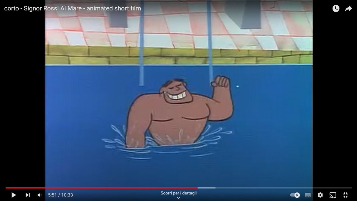 Studio Bozzetto - Bruno Bozzetto, Il signor Rossi al mare, tempera su rodovetro e cartoncino, 196...