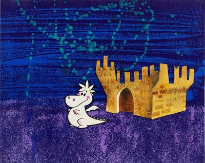 Bruno Bozzetto, Carosello Caremoli - Tempera su rodovetro e cartoncino, 1967