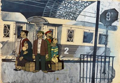 Cel originale per 'Terun', tempera su rodovetro e cartoncino, 1967