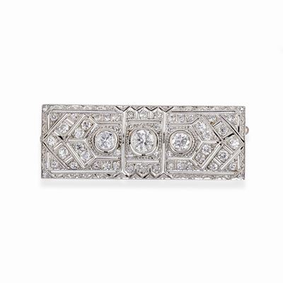 Spilla in oro bianco 18k con diamanti