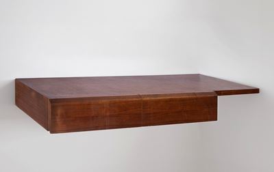 Mobile pensile in legno con due cassetti, circa 1960