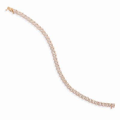 Bracciale in oro rosa 18k con diamanti taglio brillante (ct 2,62)