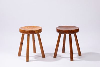 Sgabelli, legno di pino, stile Charlotte Perriand, circa 1960