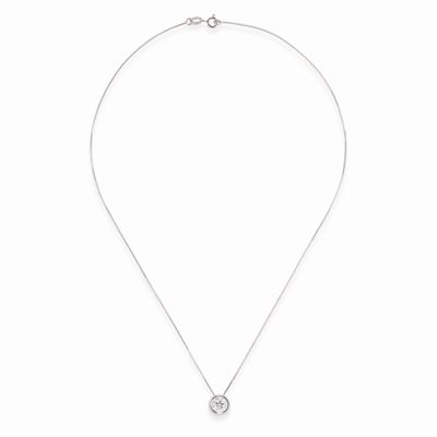 Pendente con diamante, oro bianco 18k, 1,00 ct