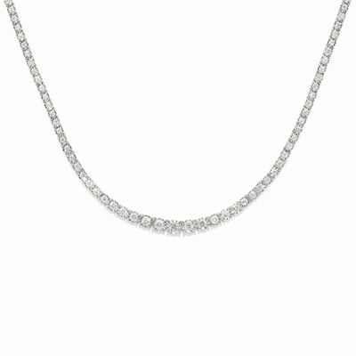 Collana con diamanti, oro bianco 18k