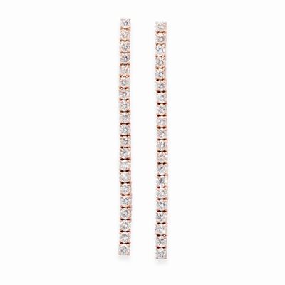 Orecchini pendenti in oro rosa 18k con diamanti taglio brillante, 5,00 ct