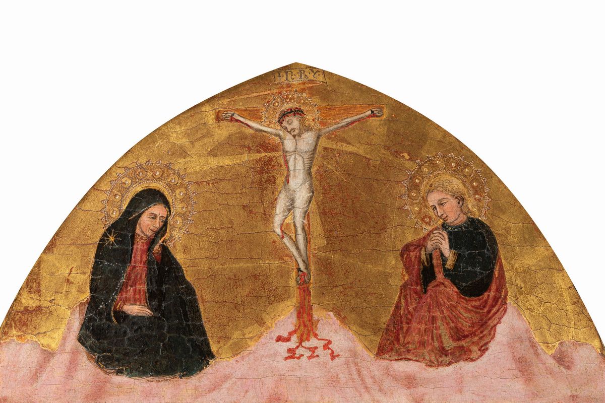 Scuola Toscana, Fine Secolo XIV - Inizio Secolo XV - Sconosciuto, Vergine con Bambino in trono, S...