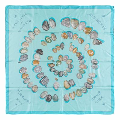 Valérie Dawlat-Dumoulin, Foulard 'Impose ta Chance', seta su fondo azzurro, 2014