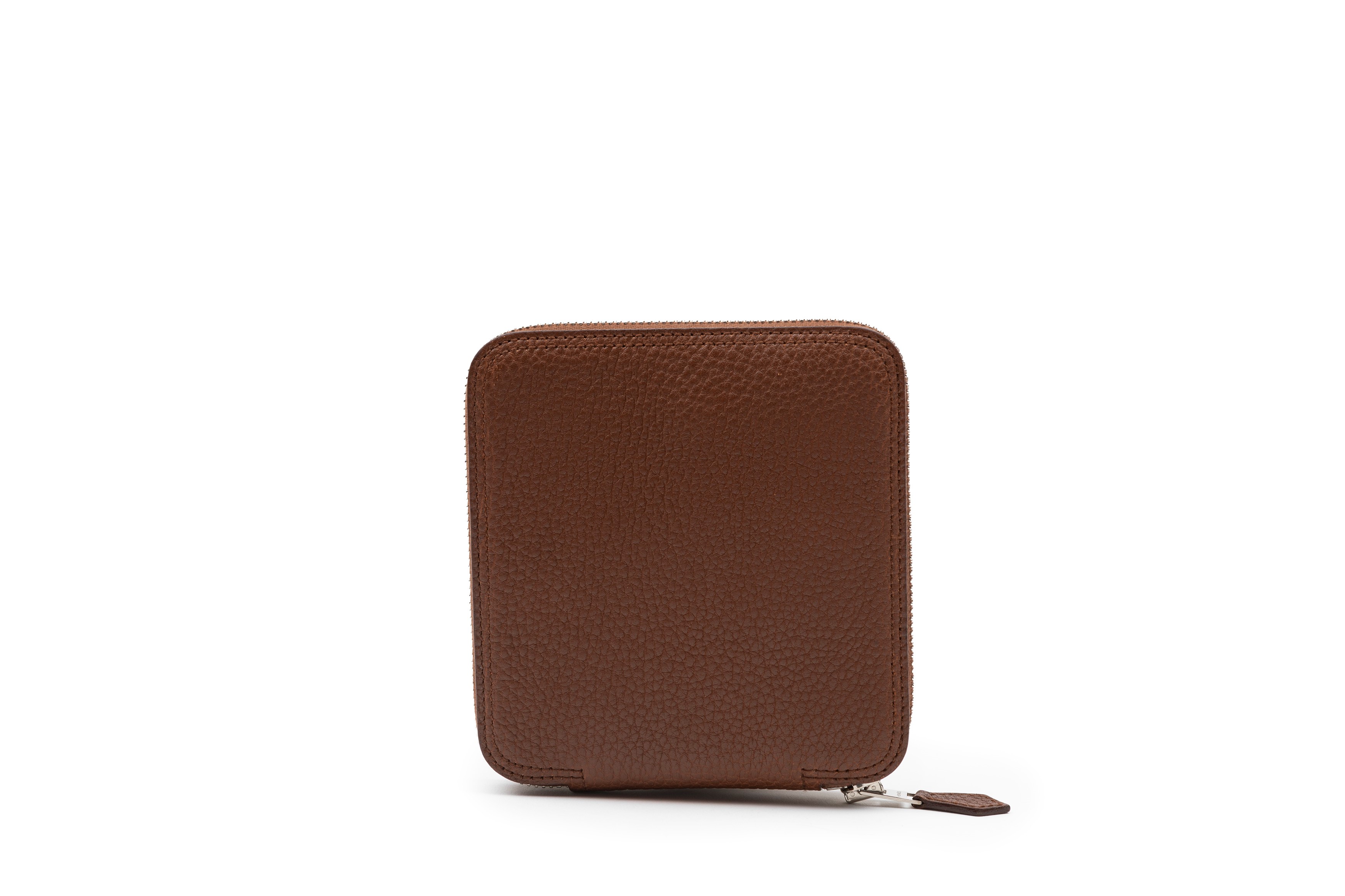 Hermès - Borsa Silkypop, seta bianca e arancione con astuccio in pelle marrone