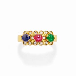 Colorated stone ring