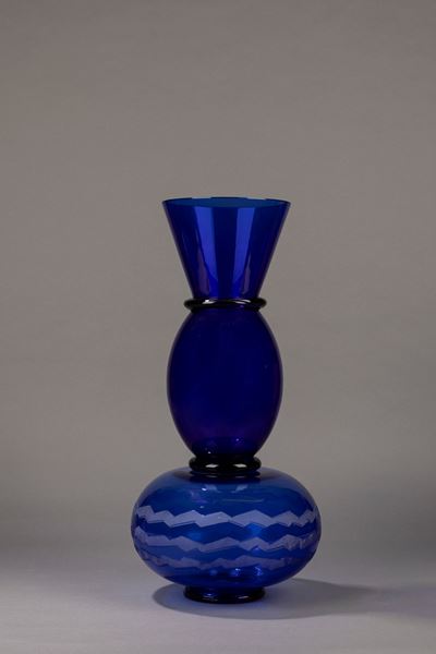 Vaso in vetro di Murano, produzione Barovier e Toso