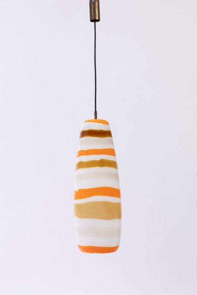 Sospensione, vetro soffiato e ottone, 1954