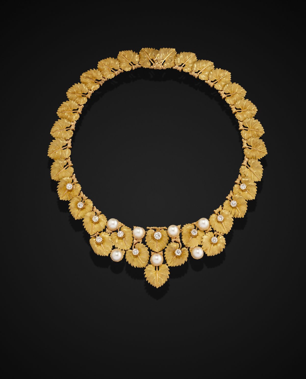 Mario Buccellati - Collana in oro giallo 18k con perle e diamanti