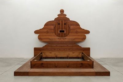 La bocca della verità, scultura in legno di pino russo