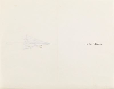 Calligramma, inchiostro su carta, 27,9 x 22 cm, circa 1960