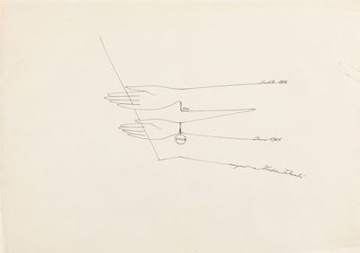 Calligramma, inchiostro nero su carta, 1964-65
