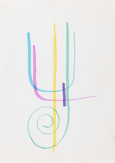 Monogramma, 1960 circa, tecnica mista su carta