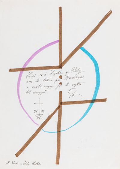 Calligramma, inchiostro e pennarelli su carta