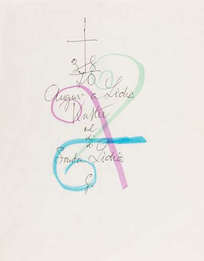 Calligramma, inchiostro e pennarelli su carta, 1970