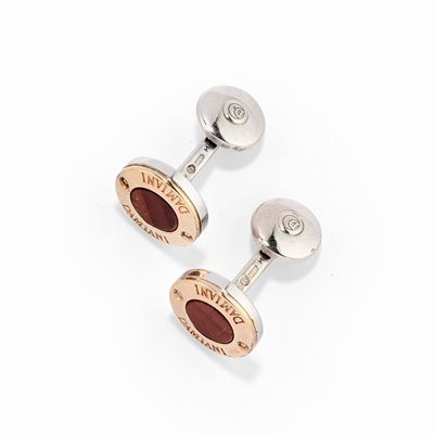 Polsini in oro rosa 18k e argento 925 con occhio di tigre e diamanti