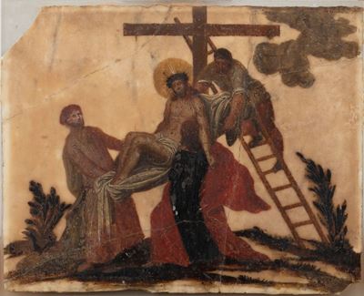 Deposizione dalla Croce, olio su alabastro