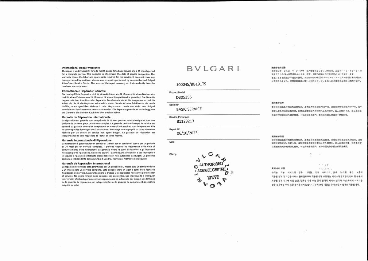 Bulgari - Orologio 'Serpenti' in acciaio con quadrante nero e indici in diamanti
