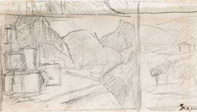 Paesaggi (recto) ; Nudo Maschile (verso)