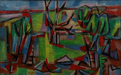 Paysage à l'arbre mort, olio su tela, 1944
