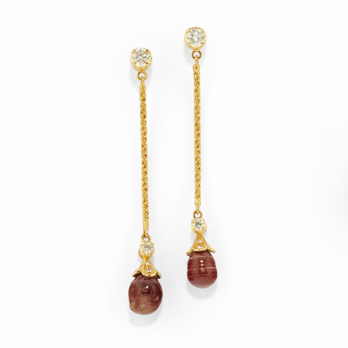Parure con perle naturali Scallop, oro giallo 18k