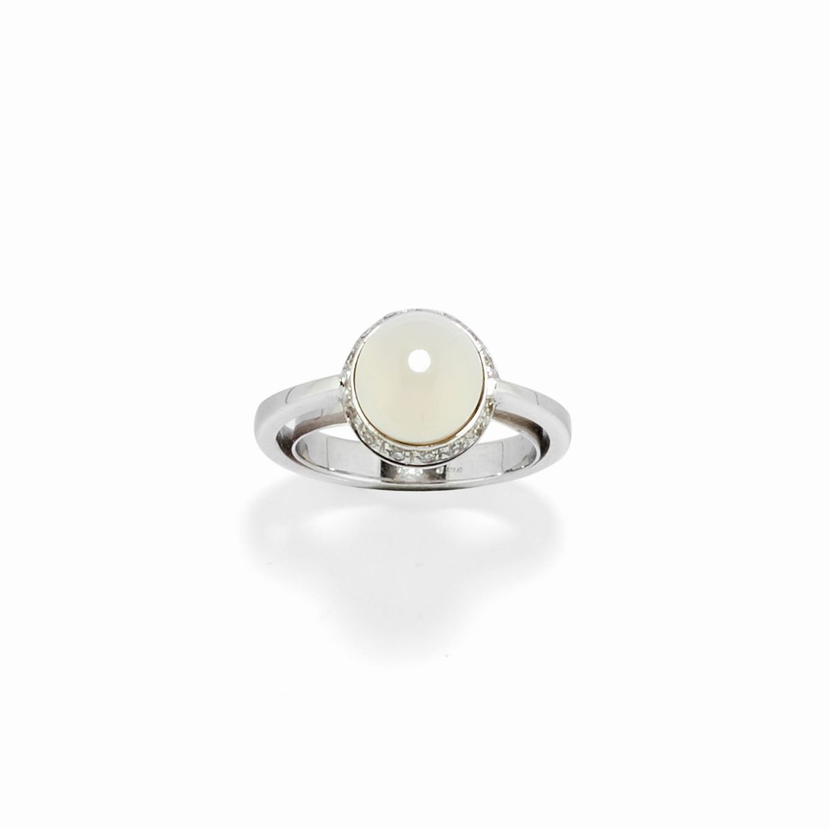 Parure in oro bianco 18k con perle naturali Quahog e diamanti