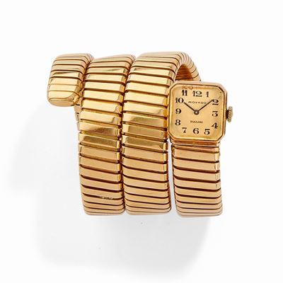 Movado, Orologio tubogas 'Serpenti', in oro giallo 18k