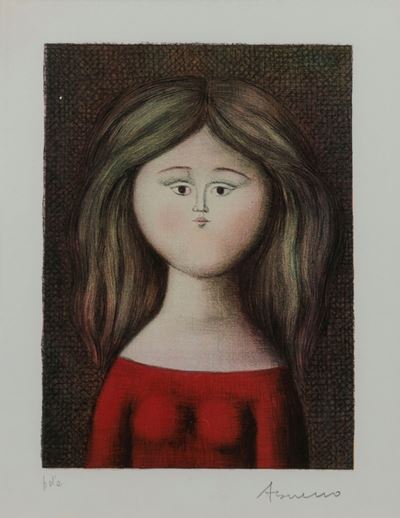 Ragazza con Abito Rosso