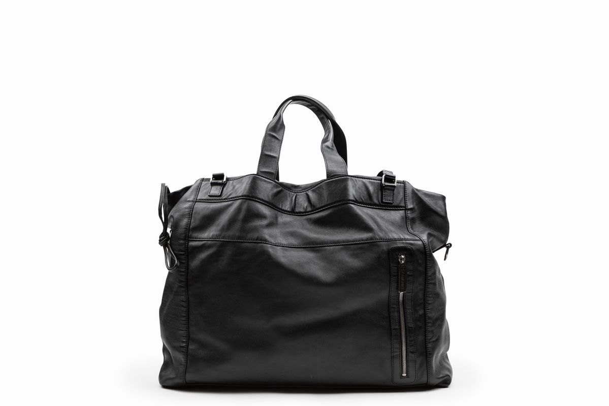 Chanel - Grande sacca da viaggio in pelle nera, 2008