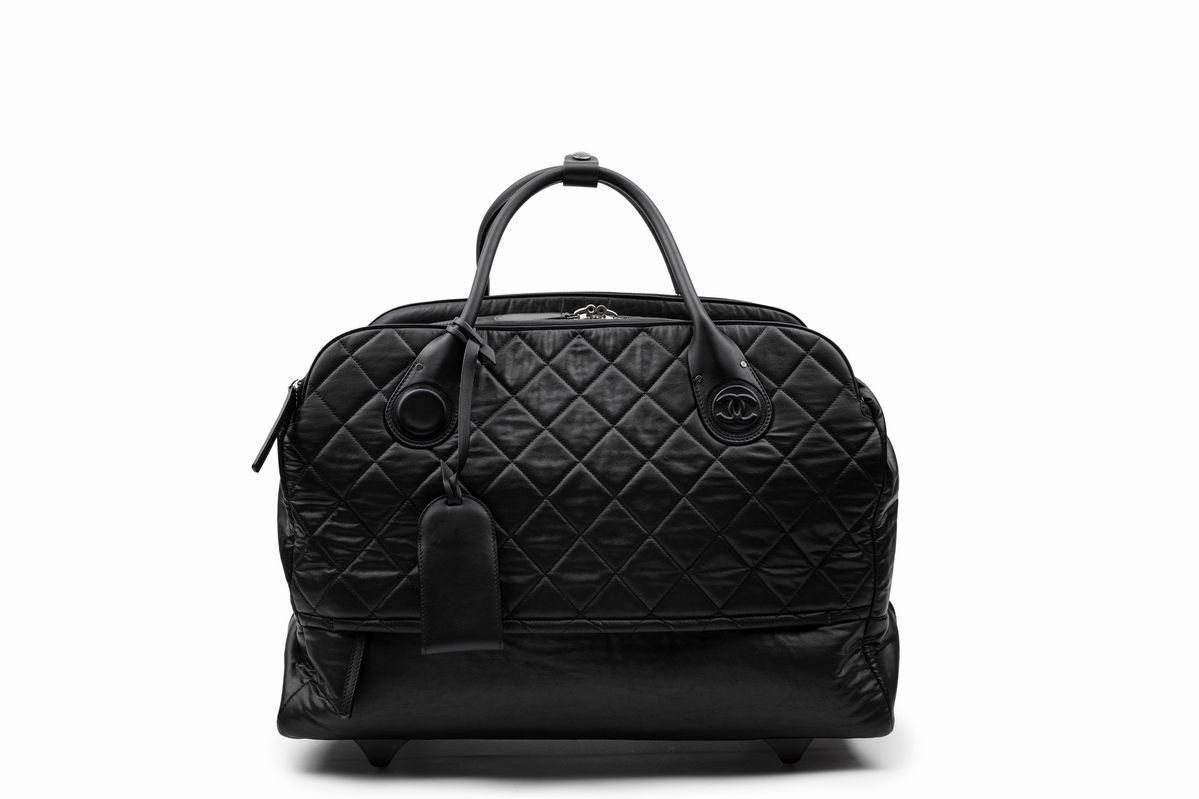 Chanel - Trolley da viaggio in pelle nera, 2011