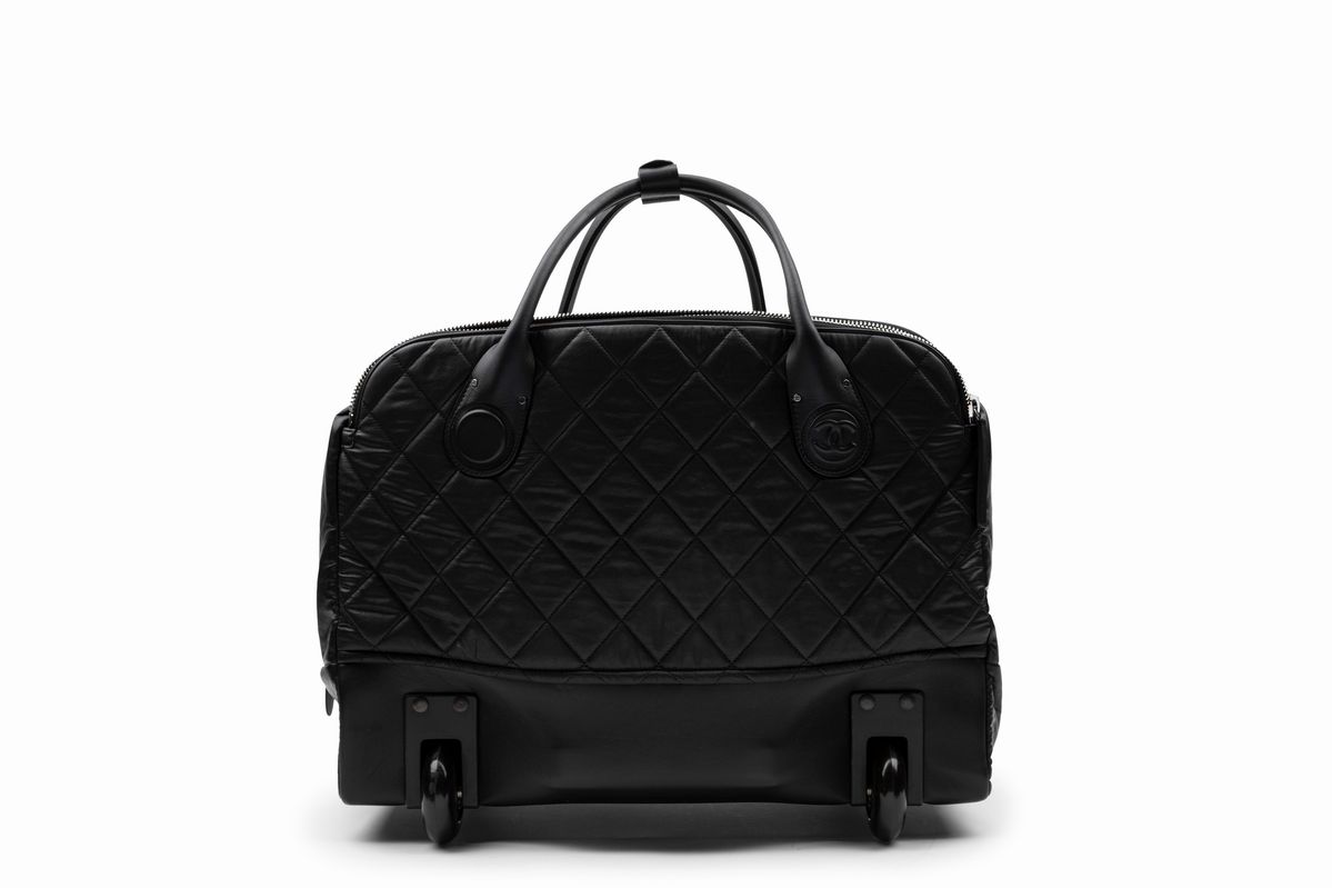 Chanel - Trolley da viaggio in pelle nera, 2011